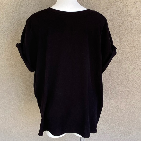 Plus Size Black Active Short Sleeves T Shirt - Picture 2 of 4